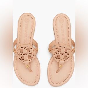 Tory Burch Miller Sandal Light Sand Size 6.5 (w). Light wear, need a cleaning.